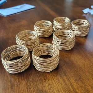 Twisted Metal Twine Napkin Rings (Set of 7)